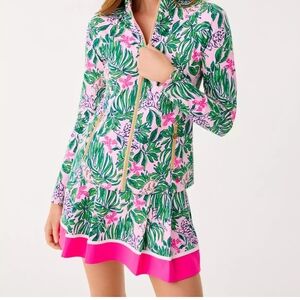 *NWT* Lilly Pulitzer UPF 50+ Luxletic Mysa Active Jacket in Conch Shell Pink Roa